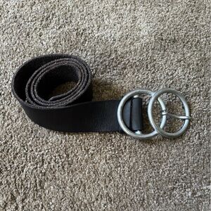 UO Leather Belt with Dual Silver Rings